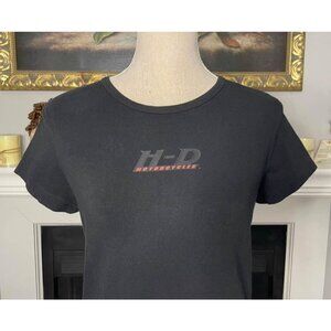 Harley Davidson Motorcycles Women’s Black Short Sleeve Shirt Size Medium (Faded)
